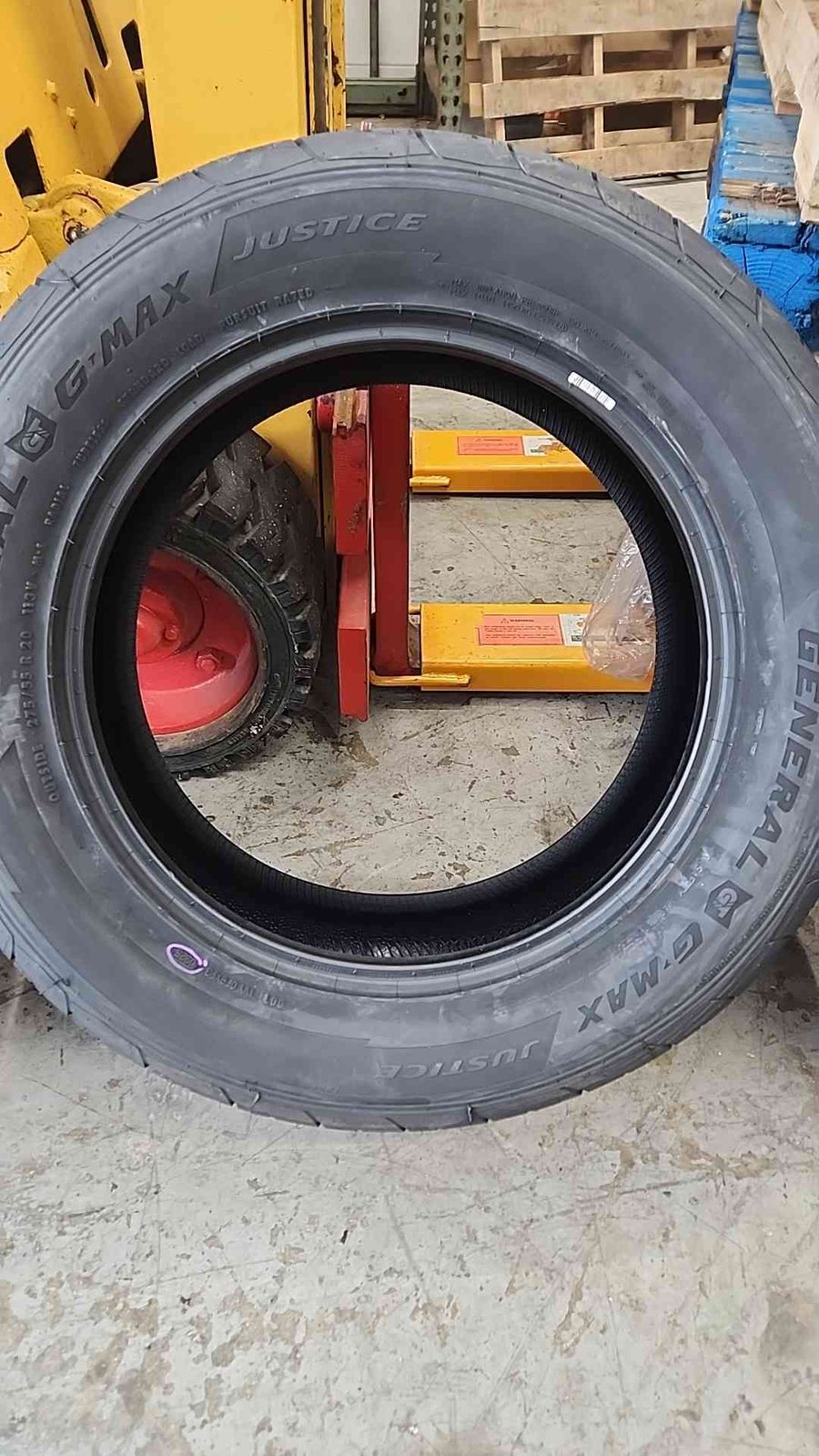 General G-MAX Justice pursuit-rated tire in the Toota Group warehouse
